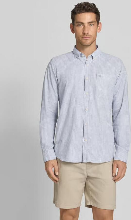 Camel active Regular fit vrijetijdsoverhemd van linnenmix met button-downkraag - Foto 4