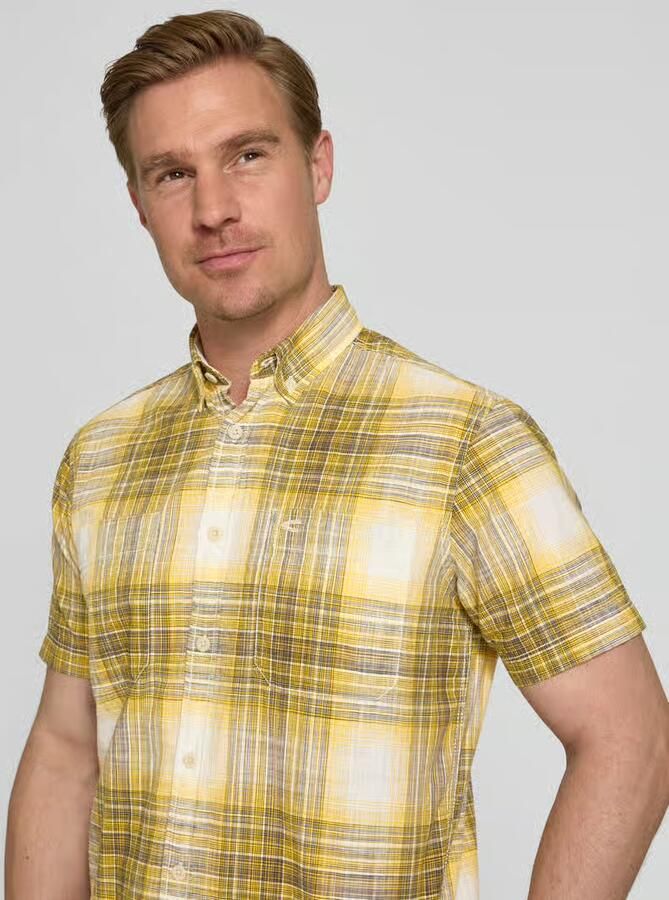 Camel active slim fit vrijetijdsoverhemd met gestikt logo