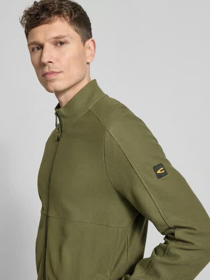 Camel active sweatjack met opstaande kraag en ritssluiting