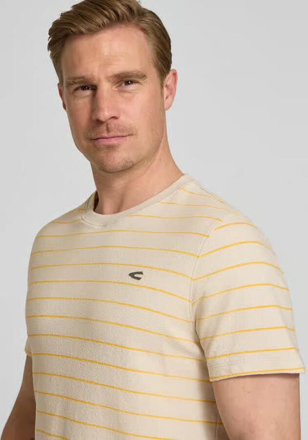 Camel active T-shirt met streepmotief en logo