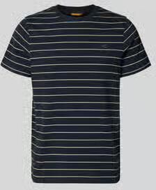 Camel active T-shirt met streepmotief en logo