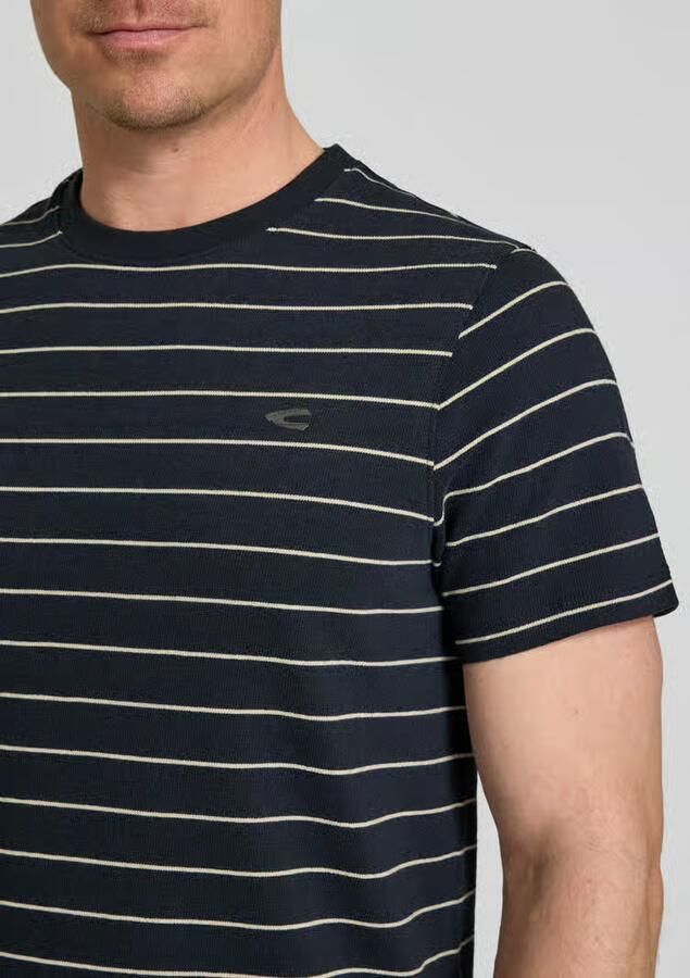 Camel active T-shirt met streepmotief en logo - Foto 3
