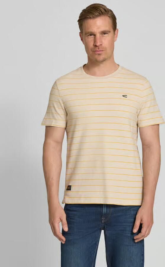 Camel active T-shirt met streepmotief en logo - Foto 3