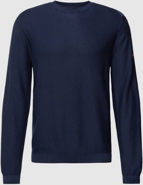 Camel active Gebreide trui van biologisch katoen Blauw Heren