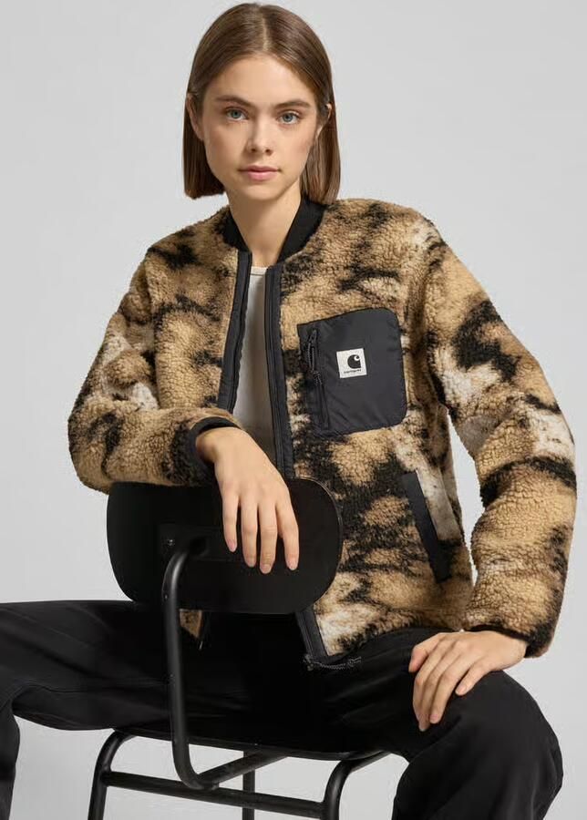 Carhartt Work In Progress Fleecejack in all-over look met ritssluiting model 'Janet'