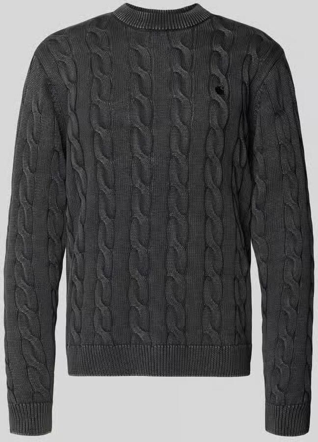 Carhartt Work In Progress Gebreide pullover met kabelpatroon en labelstitching