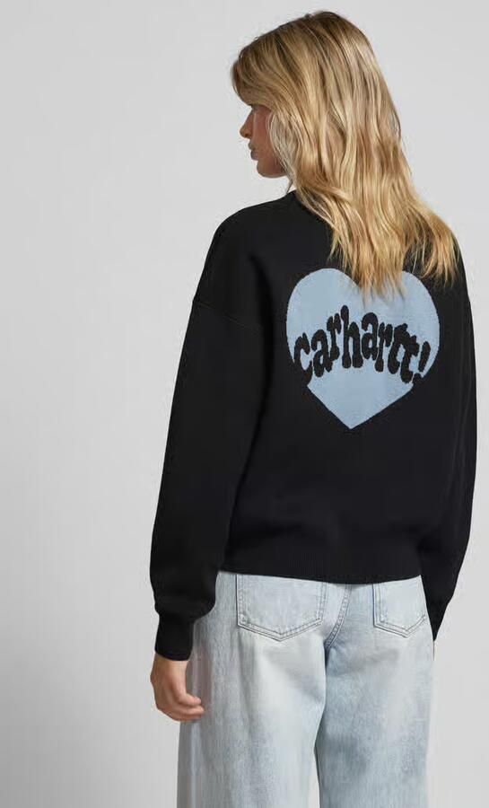 Carhartt Work In Progress Gebreide pullover met labelprint model 'AMOUR' - Foto 4