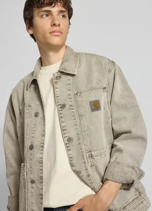 Carhartt Work In Progress jeansjack met knoopsluiting en labeldetail