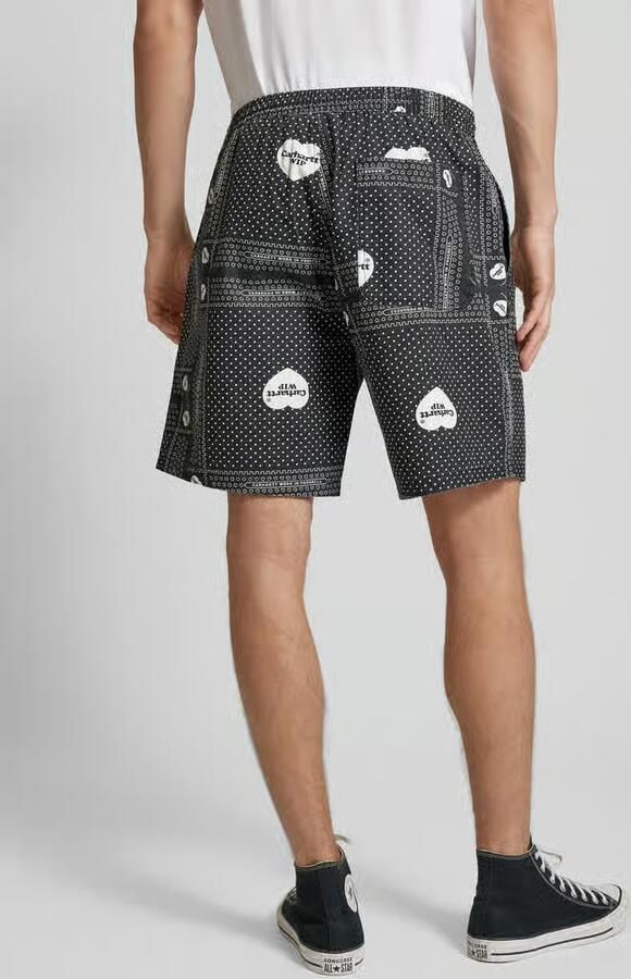 Carhartt Work In Progress Korte regular fit broek met elastische band model 'HEART BANDANA' - Foto 4