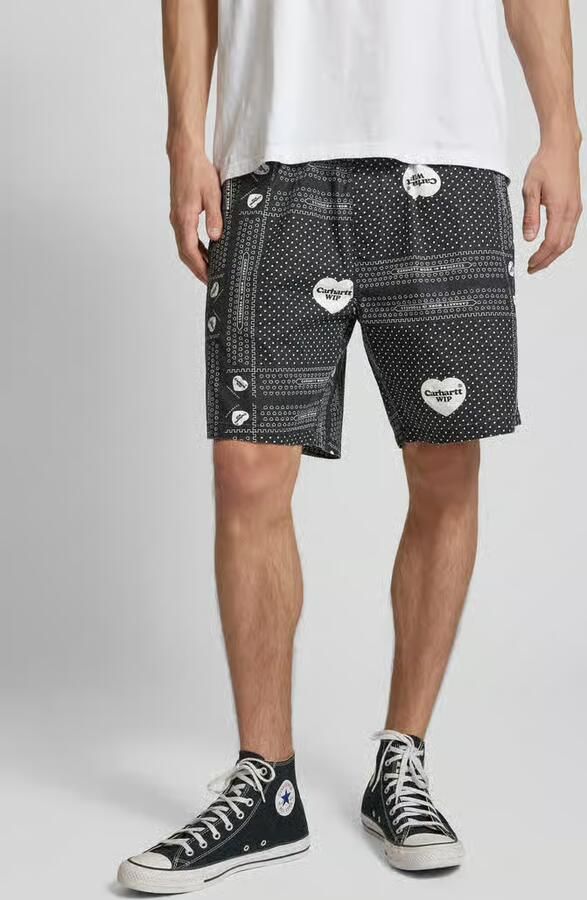 Carhartt Work In Progress Korte regular fit broek met elastische band model 'HEART BANDANA' - Foto 3