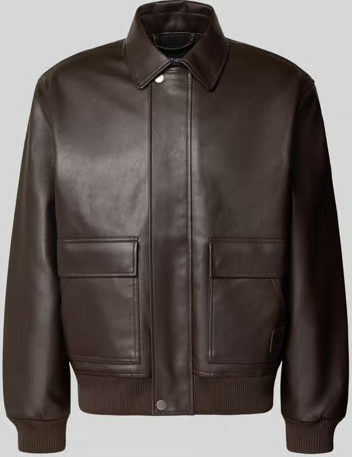 Carhartt Work In Progress Leren jack met platte kraag model 'Arizona Jacket'