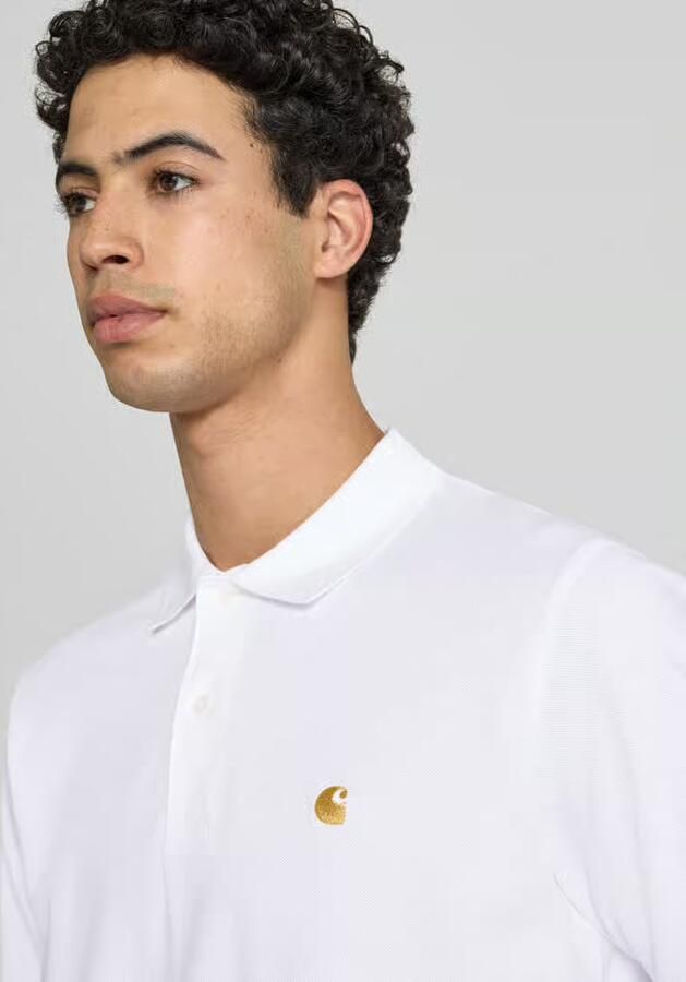 Carhartt Work In Progress regular fit poloshirt met labelstitching