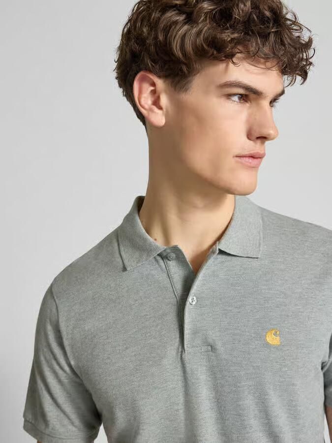Carhartt Work In Progress regular fit poloshirt met labelstitching