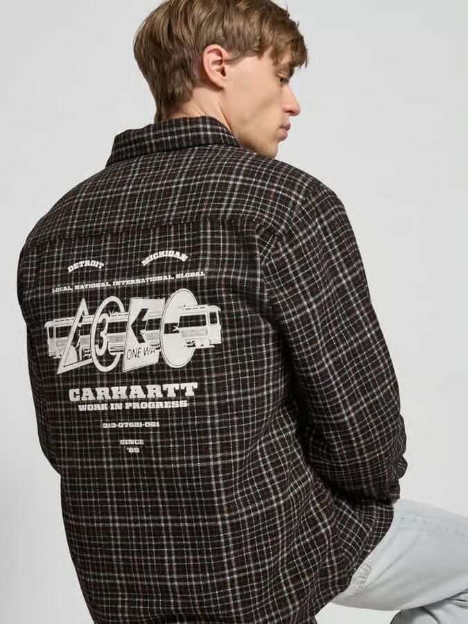 Carhartt Work In Progress Regular fit vrijetijdsoverhemd met wol en labelstitching - Foto 3