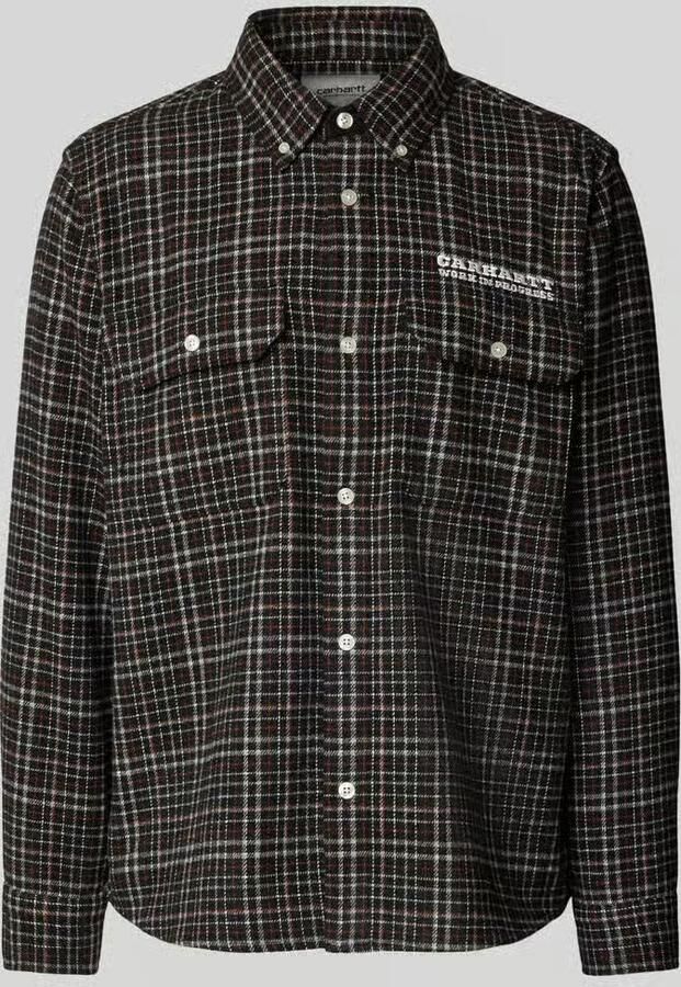 Carhartt Work In Progress Regular fit vrijetijdsoverhemd met wol en labelstitching - Foto 7