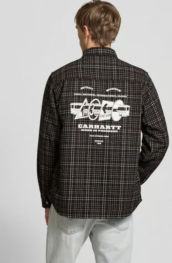 Carhartt Work In Progress Regular fit vrijetijdsoverhemd met wol en labelstitching - Foto 8