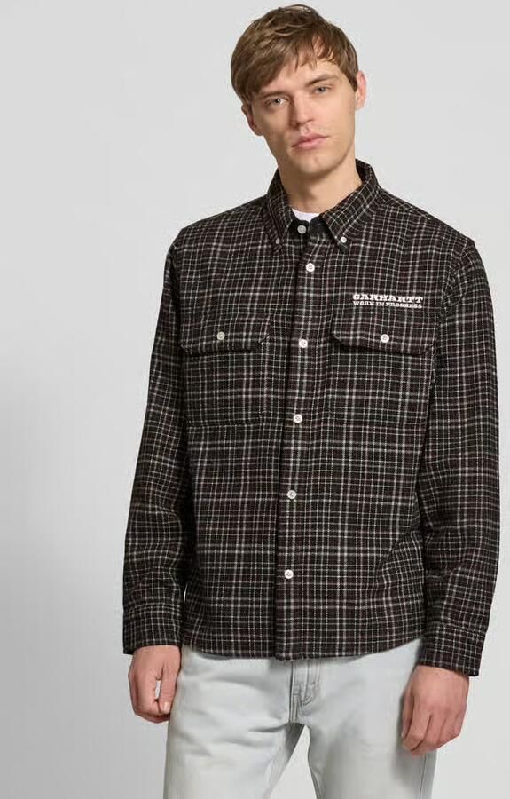 Carhartt Work In Progress Regular fit vrijetijdsoverhemd met wol en labelstitching - Foto 9