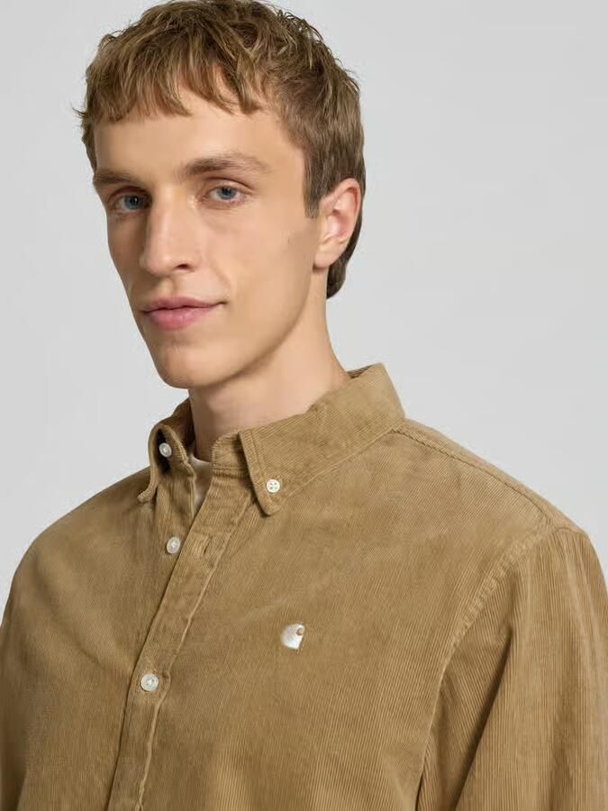 Carhartt Work In Progress Regular fit vrijetijdsoverhemd van corduroy met button-downkraag - Foto 3