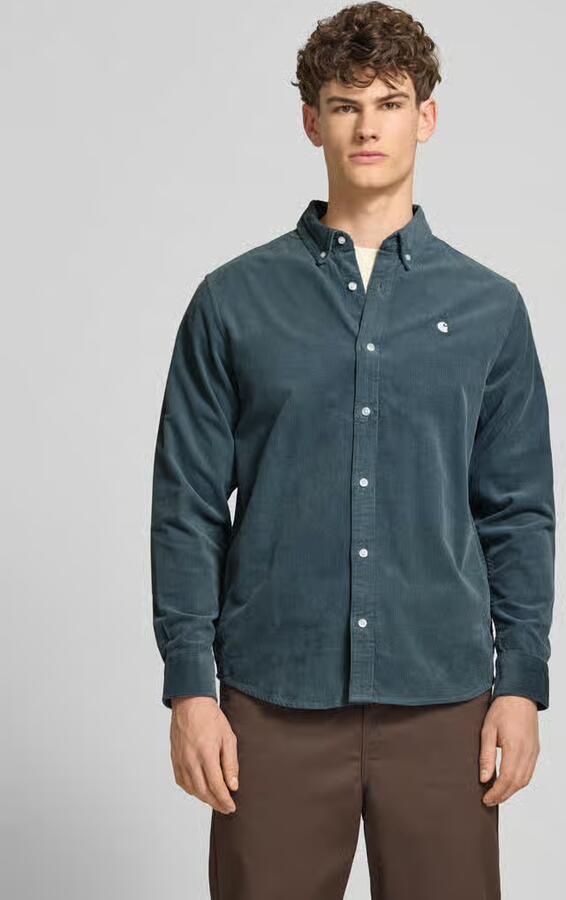 Carhartt Work In Progress Regular fit vrijetijdsoverhemd van corduroy met button-downkraag - Foto 4