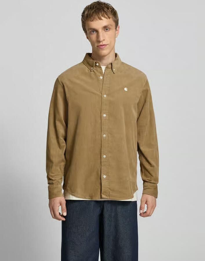 Carhartt Work In Progress Regular fit vrijetijdsoverhemd van corduroy met button-downkraag - Foto 2