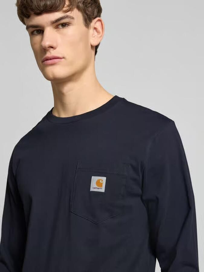Carhartt Work In Progress Shirt met lange mouwen borstzak en labeldetail