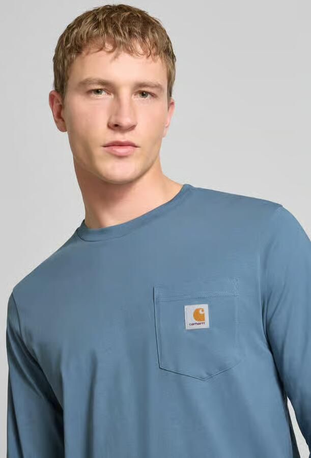 Carhartt Work In Progress Shirt met lange mouwen borstzak en labeldetail