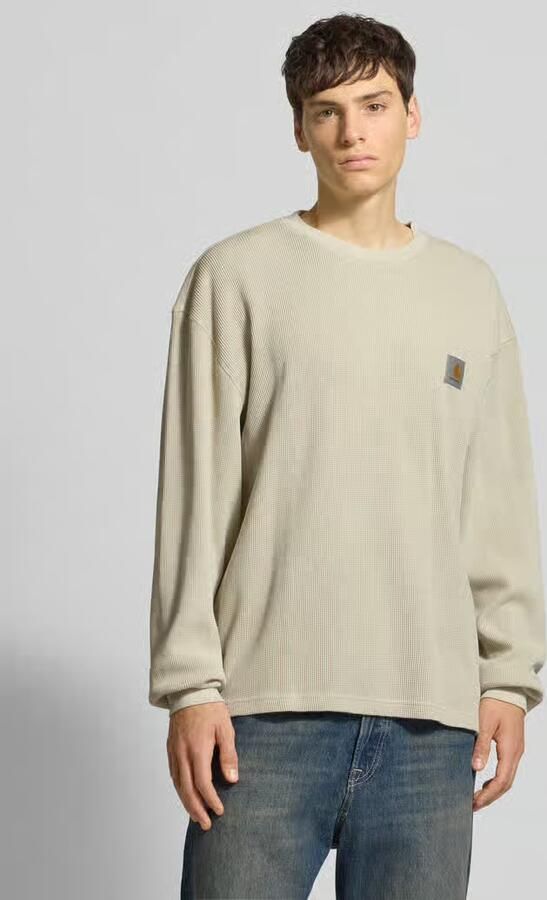 Carhartt Work In Progress Shirt met lange mouwen structuurmotief en ronde hals - Foto 2
