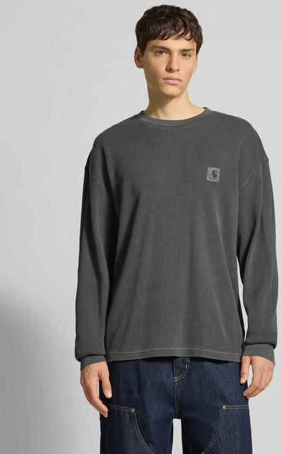 Carhartt Work In Progress Shirt met lange mouwen structuurmotief en ronde hals - Foto 2