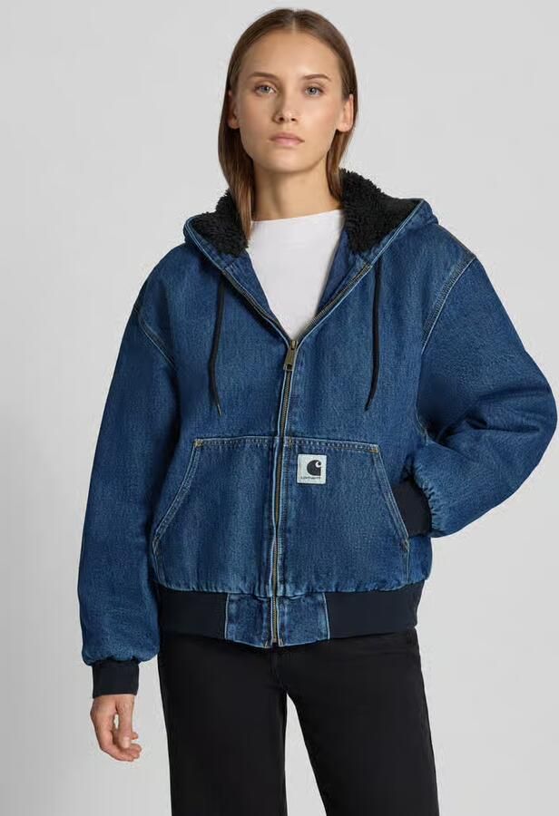 Carhartt WIP Blauwe Stone Washed Denim Jack met Sherpa Interieur Blue Heren - Foto 2
