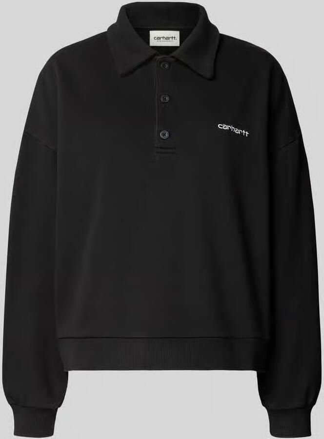 Carhartt Work In Progress Sweatshirt met polokraag en labelstitching model 'Brenta' - Foto 2
