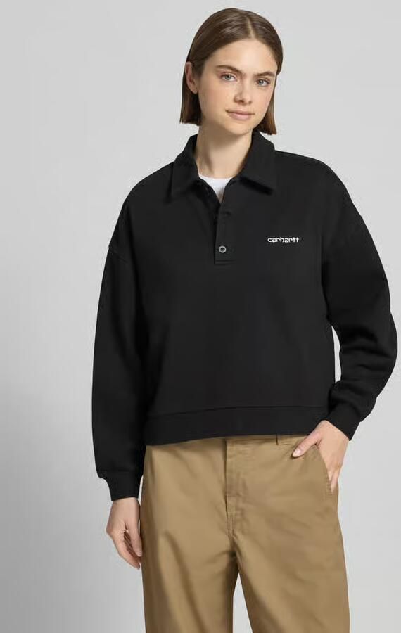 Carhartt Work In Progress Sweatshirt met polokraag en labelstitching model 'Brenta' - Foto 3