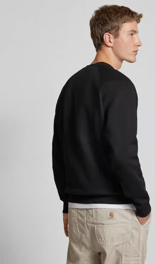 Carhartt WIP Zwart Goud Crewneck Sweatshirt Zachte Pasvorm Black Heren