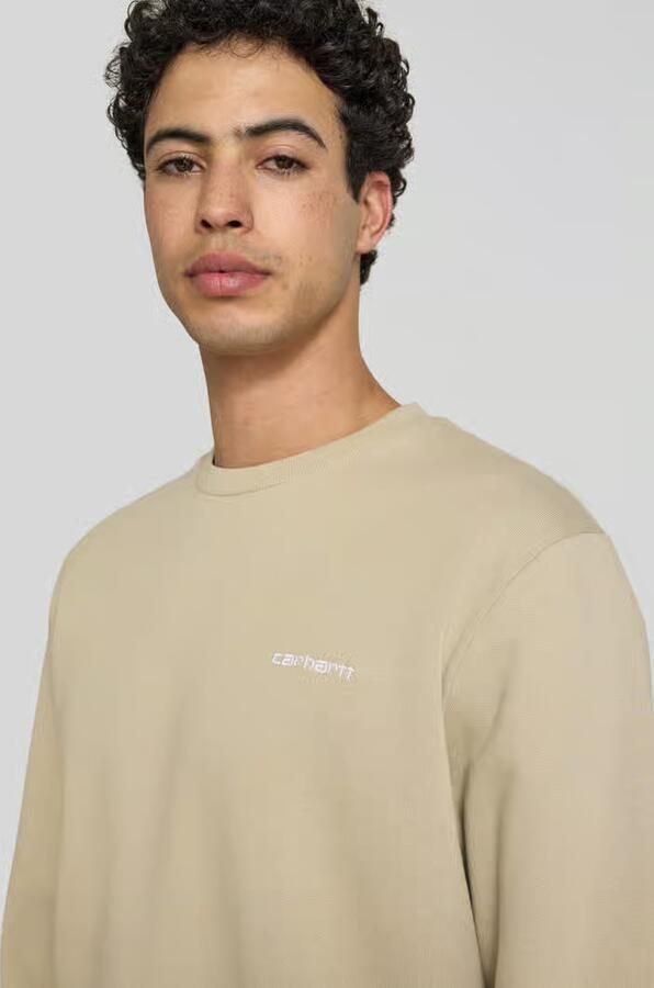 Carhartt Work In Progress Sweatshirt met ronde hals en labelstitching