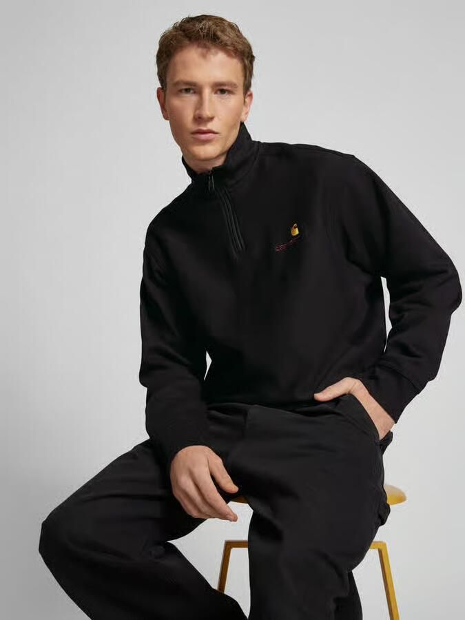Carhartt Work In Progress Sweatshirt met schipperskraag model 'AMERICAN SCRIPT'