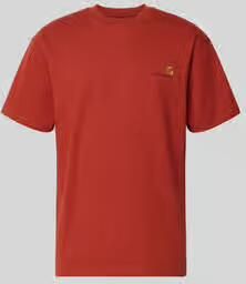 Carhartt Work In Progress T-shirt met Labelstitching en Ronde hals