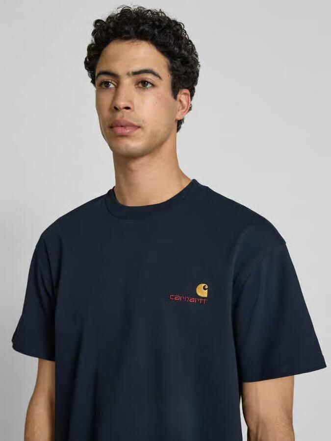 Carhartt Work In Progress T-shirt met Labelstitching en Ronde hals