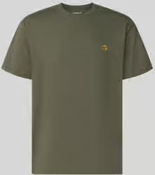 Carhartt Work In Progress T-shirt met Labelstitching en Ronde hals