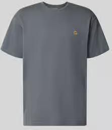 Carhartt Work In Progress T-shirt met Labelstitching en Ronde hals