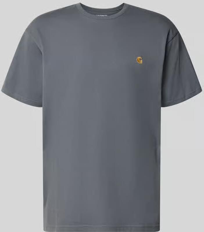 Carhartt Work In Progress T-shirt met Labelstitching en Ronde hals