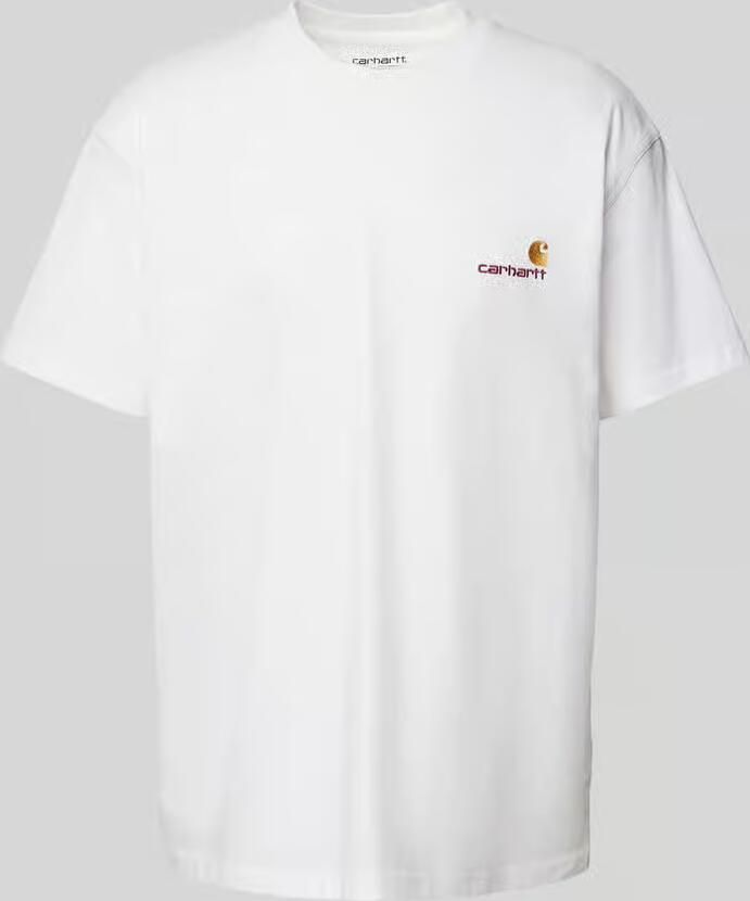 Carhartt WIP Amerikaans Script Wit Organisch Katoenen T-Shirt White Heren - Foto 4