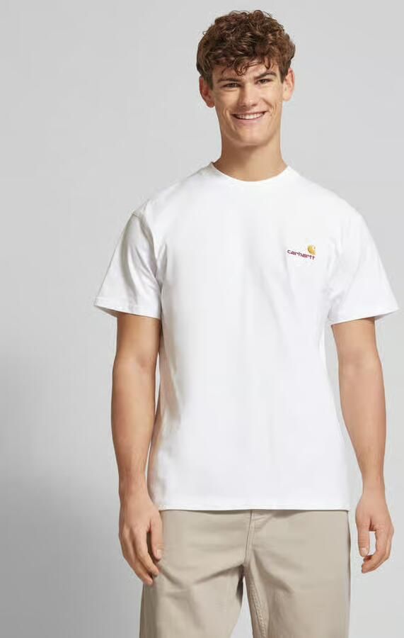 Carhartt WIP Amerikaans Script Wit Organisch Katoenen T-Shirt White Heren - Foto 7