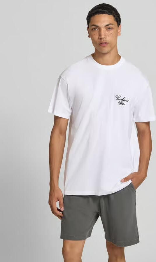 Carhartt Work In Progress T-shirt met logostitching model 'Gracious' - Foto 3