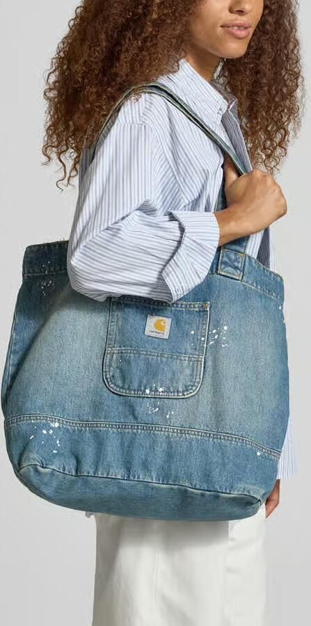 Carhartt Work In Progress Tote tas van puur katoen in denimlook - Foto 3