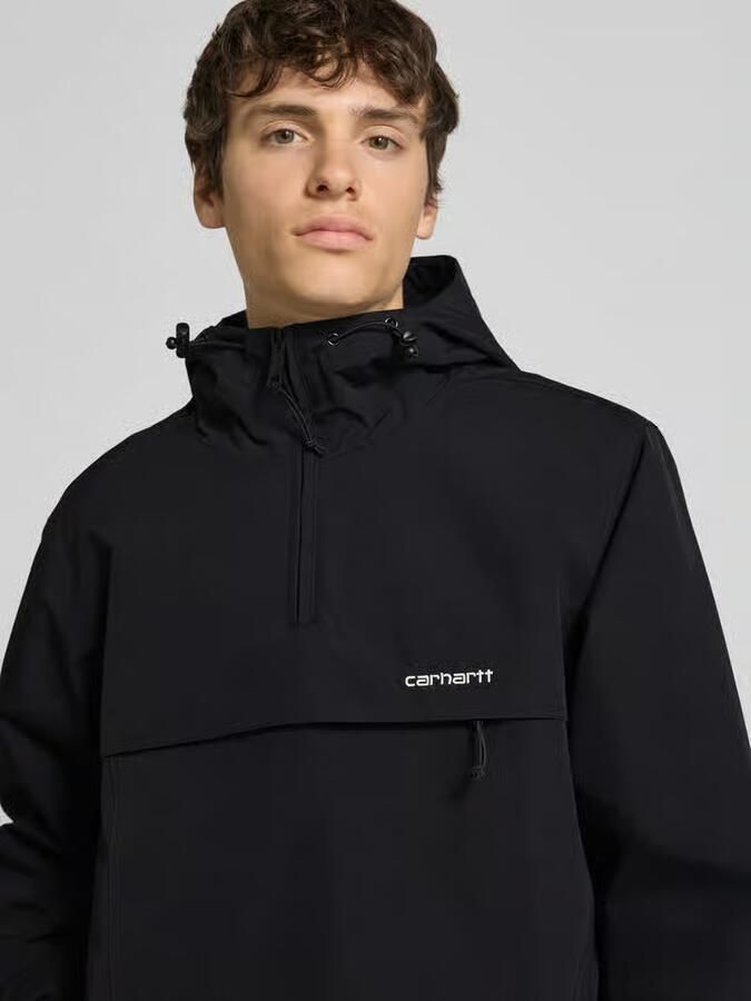 Carhartt WIP Zomer Windbreaker Pullover Lichtgewicht en stijlvol Black Heren
