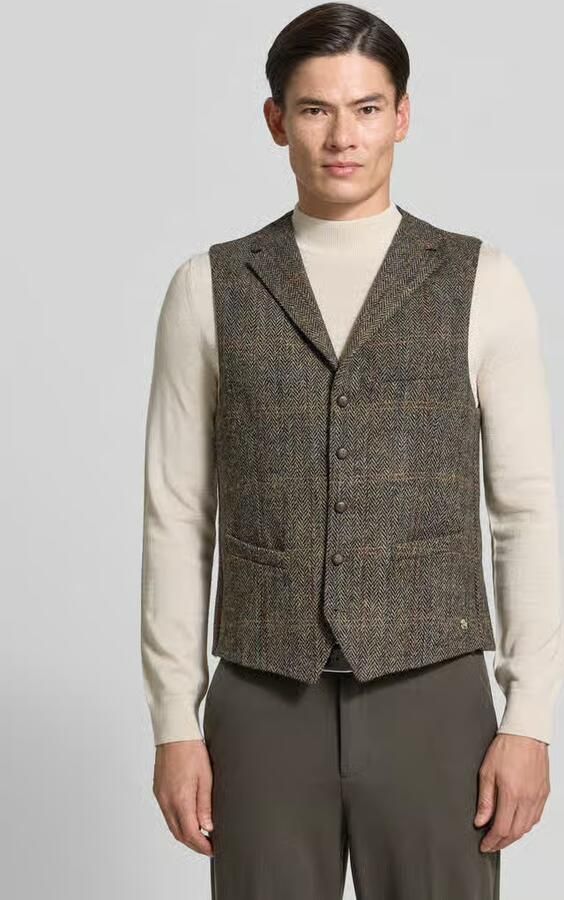 Carl gross Bodywarmer van scheerwol met paspelzak op de borst model 'Warner' - Foto 2