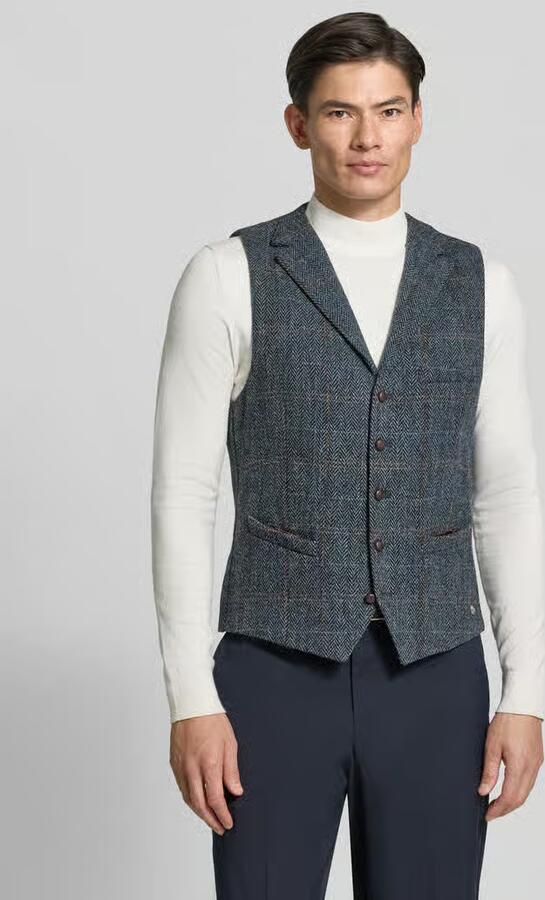 Carl gross Bodywarmer van scheerwol met paspelzak op de borst model 'Warner' - Foto 3