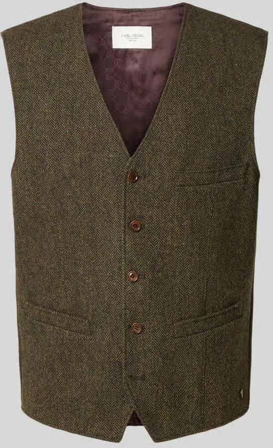 Carl gross Bodywarmer van scheerwol met v-hals model 'Wilson'