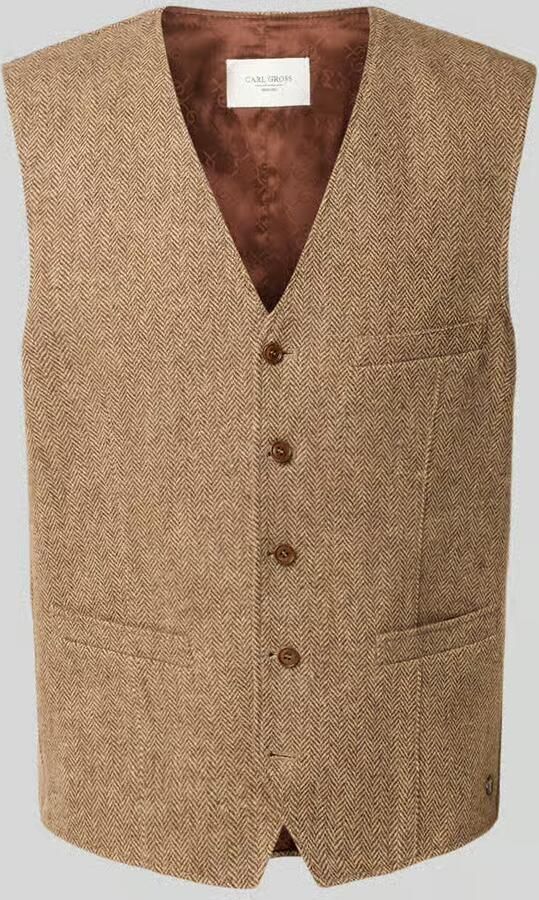 Carl gross Bodywarmer van scheerwol met v-hals model 'Wilson'