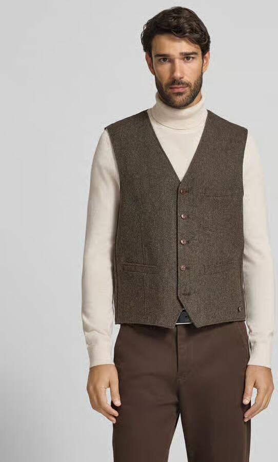 Carl gross Bodywarmer van scheerwol met v-hals model 'Wilson' - Foto 2