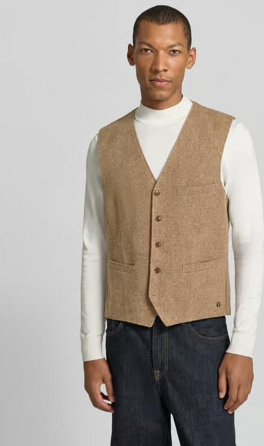 Carl gross Bodywarmer van scheerwol met v-hals model 'Wilson' - Foto 3